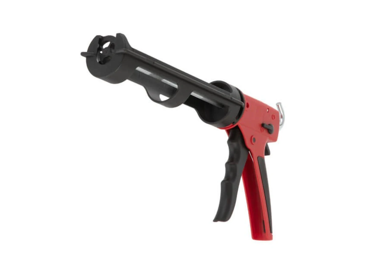 Пістолет для видавлювання силікону 1300 Н Проф, посилений пластик, 2 режими, аквастоп INTERTOOL HT-0028 