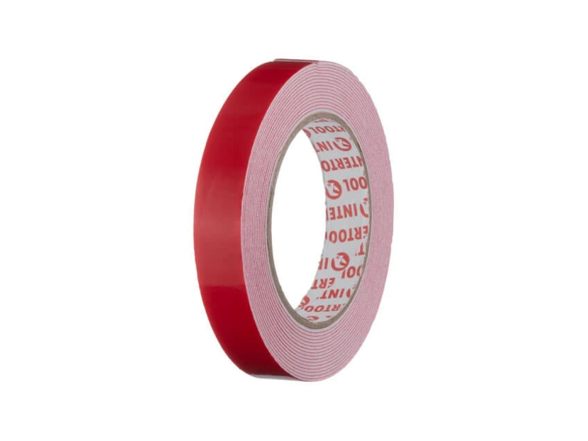 Стрічка клейка двостороння універсальна, 19 мм * 5 м * 1 мм, біла, спінений поліетилен INTERTOOL KT-0814 