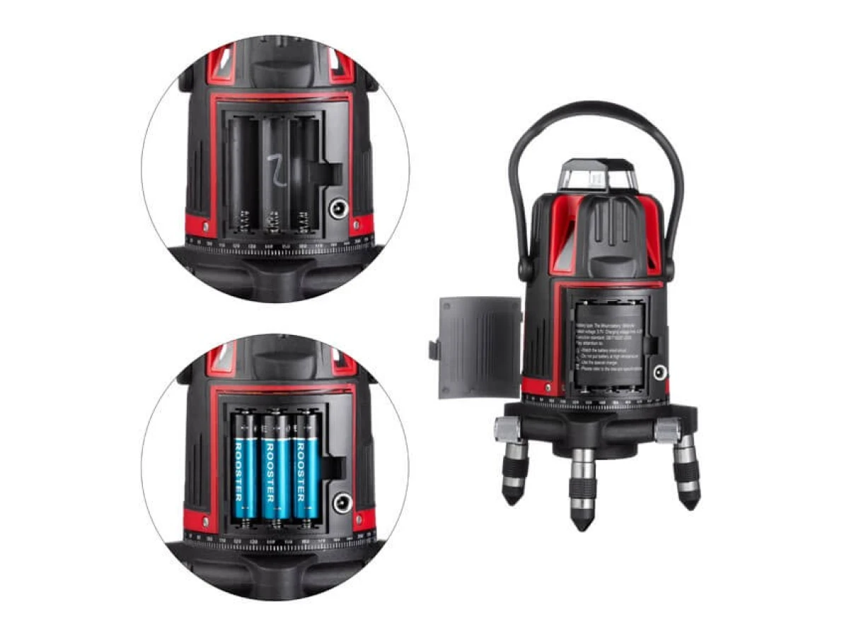 Уровень лазерный 5 лазерных головок, красный лазер INTERTOOL MT-3004 