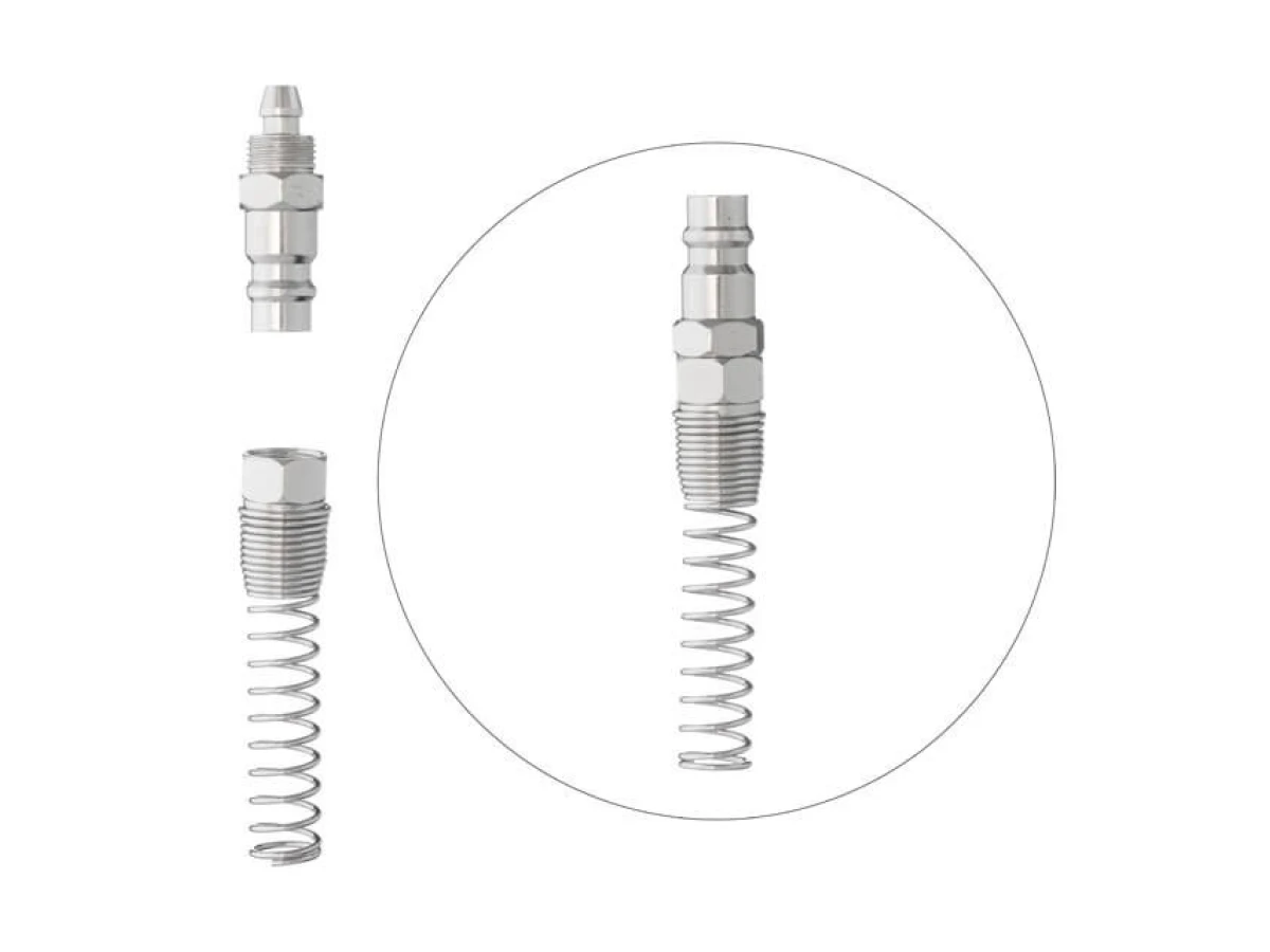 Перехідник з пружиною зі спірального або прямого шланга 5,5х8 мм на відповідну частину швидкороз'ємного з'єднання INTERTOOL PT-1835 