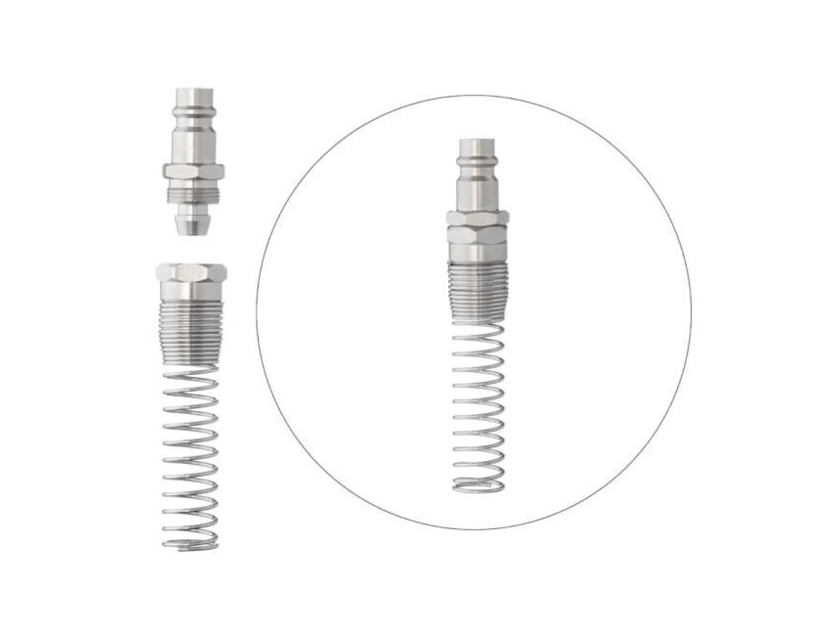 Перехідник з пружиною зі спірального або прямого шланга 8х12 мм на відповідну частину швидкороз'ємного з'єднання INTERTOOL PT-1837 
