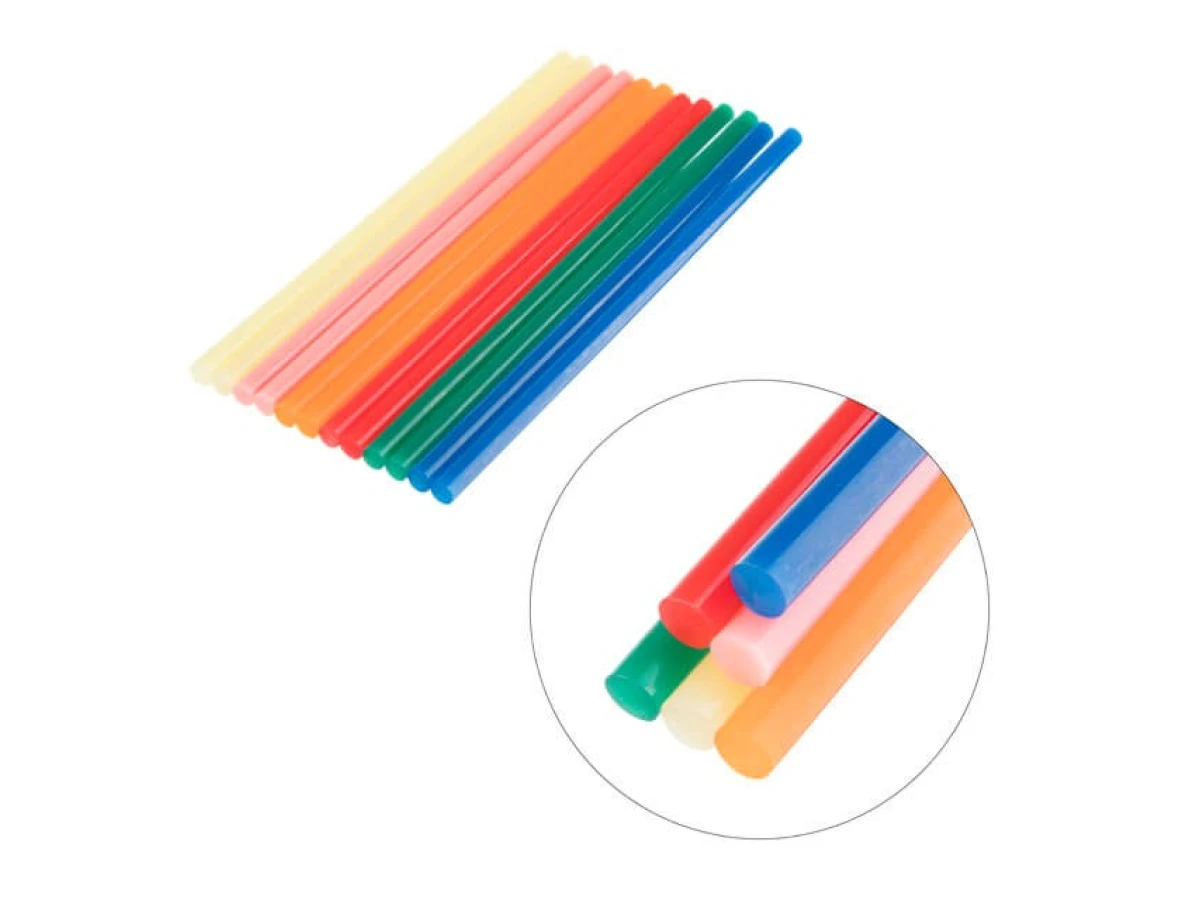 Комплект стрижнів клейових кольорових 7,4 мм * 200 мм, 12 шт INTERTOOL RT-1032 