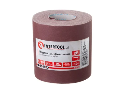 Шлифовальная шкурка на тканевой основе К180, 20 cм x 50 м INTERTOOL BT-0723