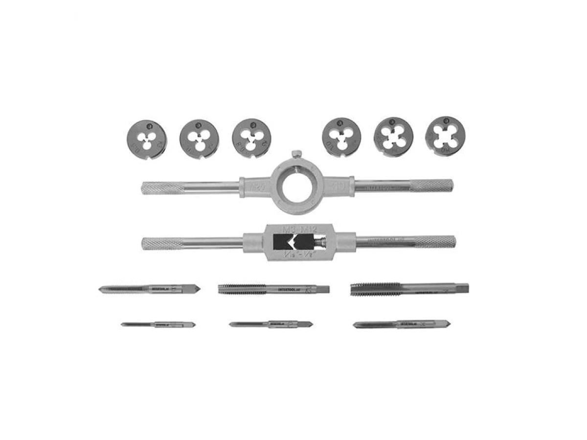Набор плашек M3-M10 и метчиков M3-M10, 14ед INTERTOOL SD-8024 