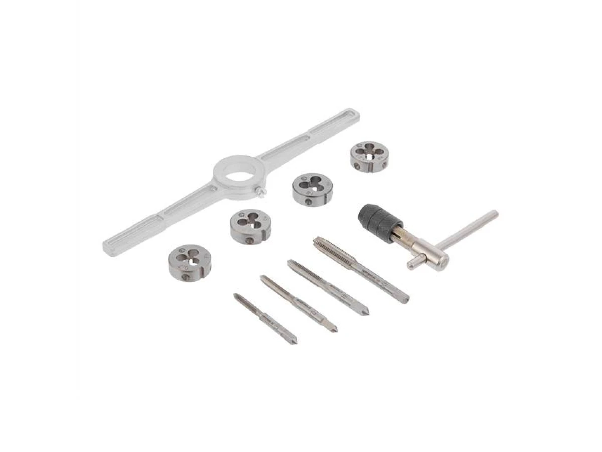 Набор плашек M4-M8 и метчиков M4-M8, 10ед INTERTOOL SD-8025 