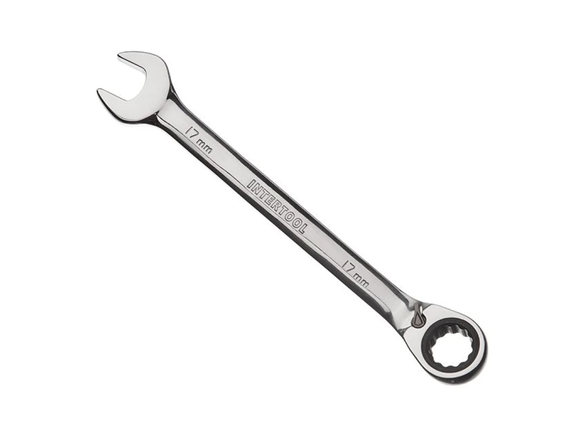 Ключ комбинированный с трещоткой 17 мм, Cr-V, PROF DIN3113 INTERTOOL XT-1317 