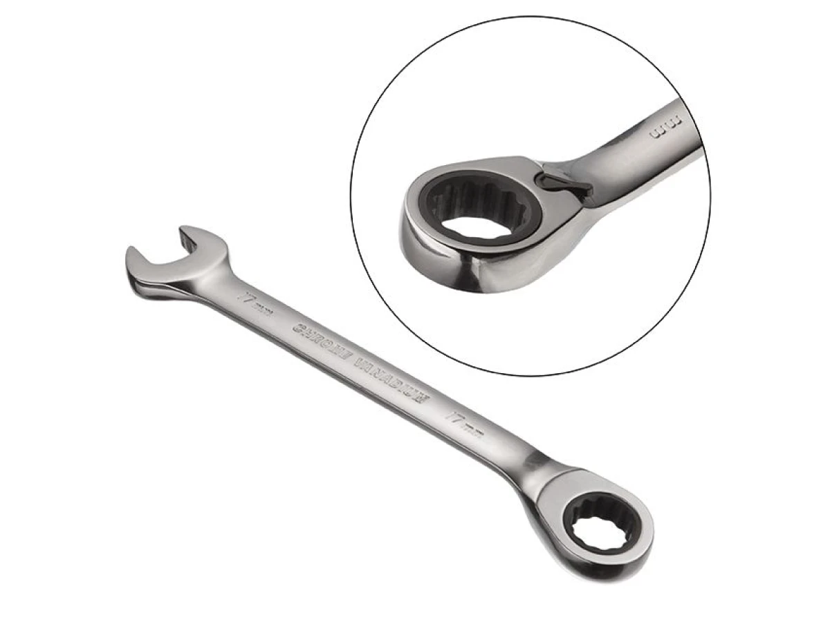 Ключ комбинированный с трещоткой 17 мм, Cr-V, PROF DIN3113 INTERTOOL XT-1317 