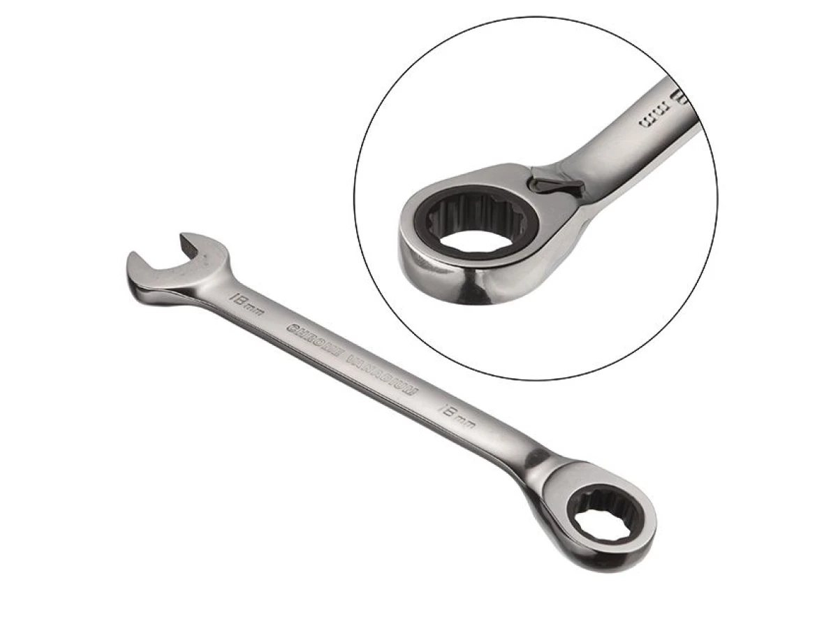 Ключ комбинированный с трещоткой 18 мм, Cr-V, PROF DIN3113 INTERTOOL XT-1318 