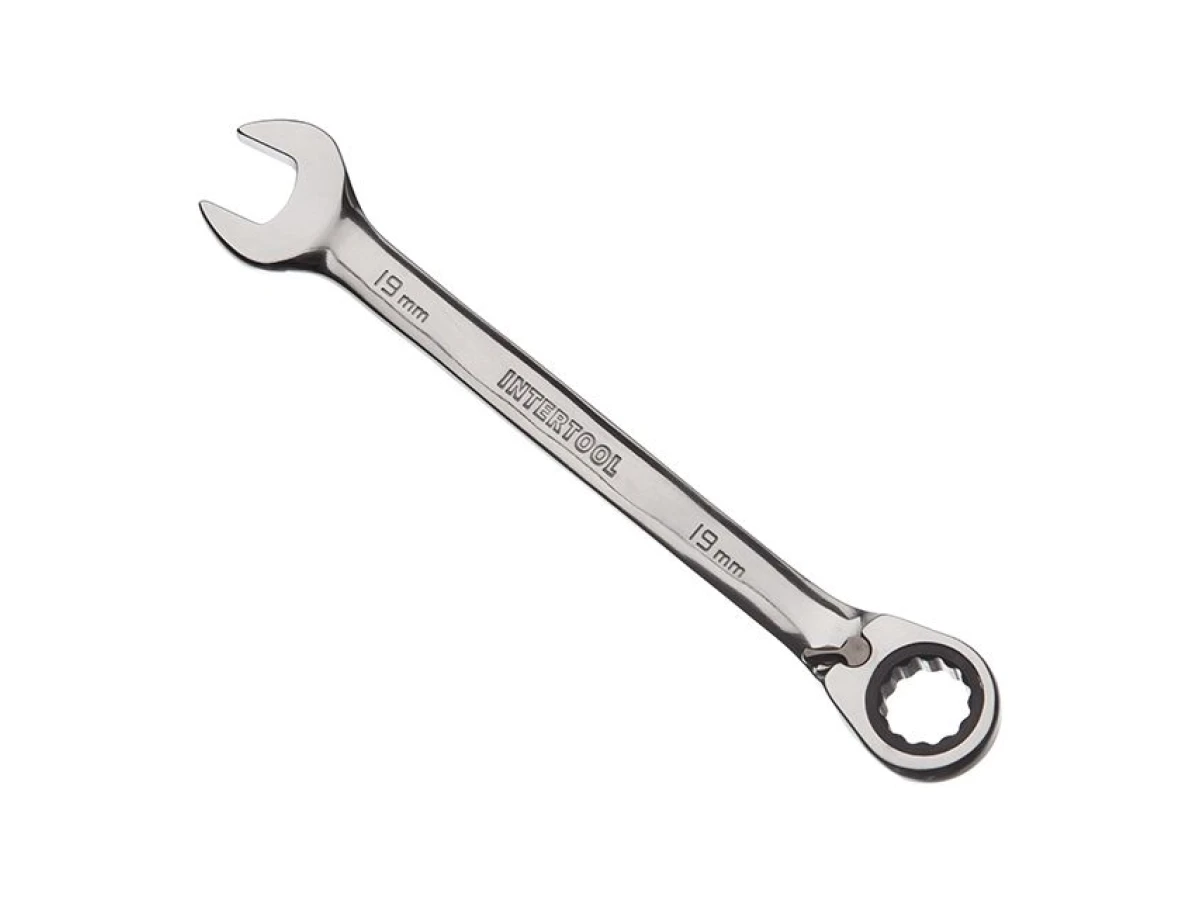 Ключ комбинированный с трещоткой 19 мм, Cr-V, PROF DIN3113 INTERTOOL XT-1319 