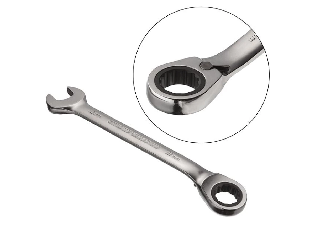 Ключ комбинированный с трещоткой 19 мм, Cr-V, PROF DIN3113 INTERTOOL XT-1319 