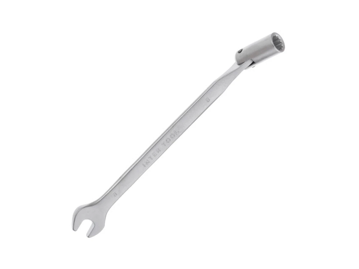 Ключ ріжково-накидний шарнірний 8 мм, CrV, покриття сатин-хром INTERTOOL XT-1408 