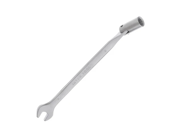 Ключ ріжково-накидний шарнірний 8 мм, CrV, покриття сатин-хром INTERTOOL XT-1408 