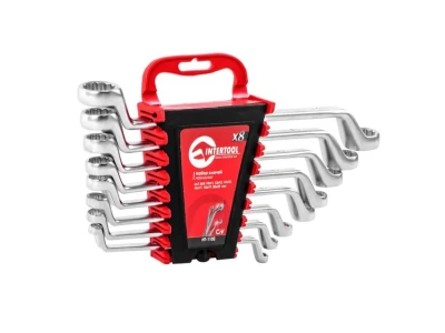 Набір ключів накидних 8 шт, 6-22 мм CrV INTERTOOL HT-1102