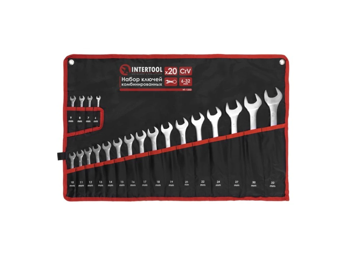Набір ключів комбінованих, 20 шт, 6-32 мм INTERTOOL HT-1253 