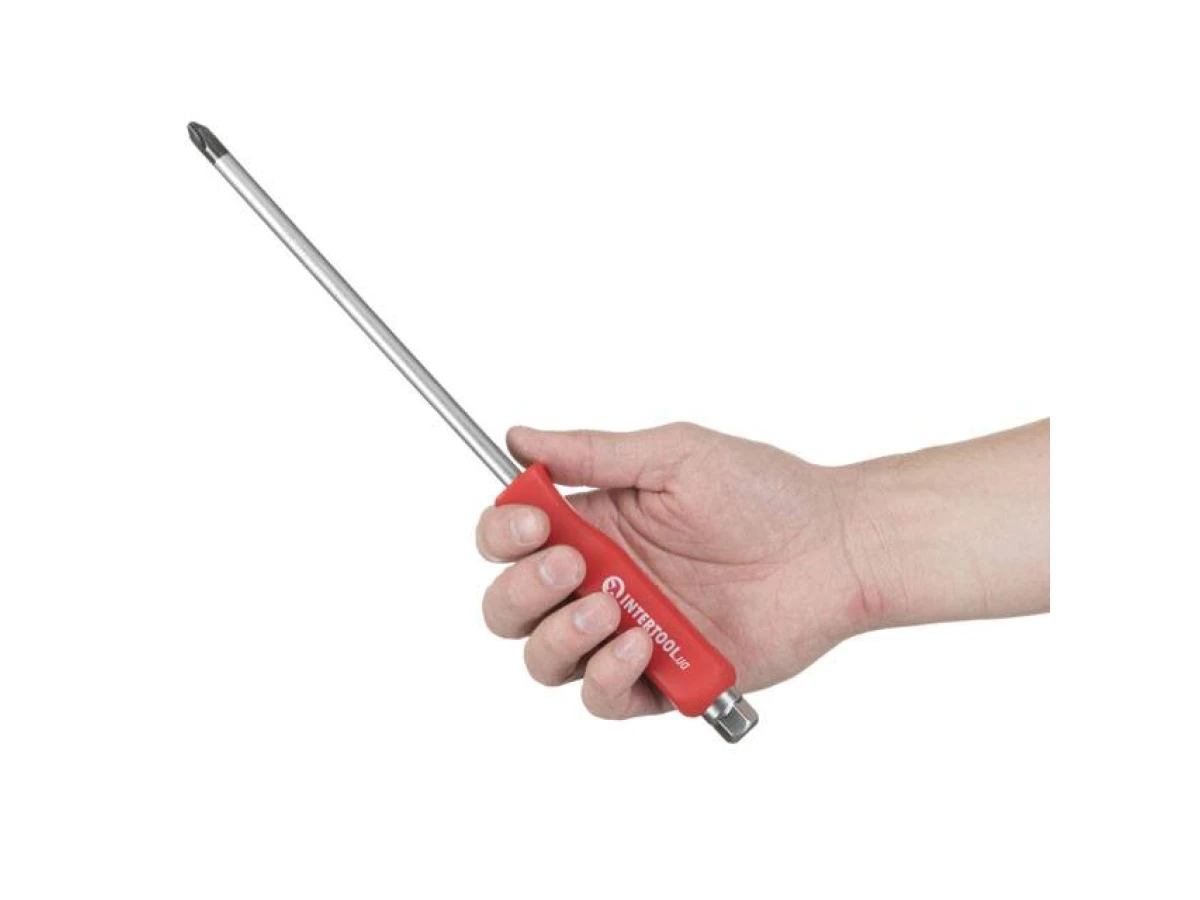 Викрутка шліцева PH4*200 мм, CrV INTERTOOL HT-0490 