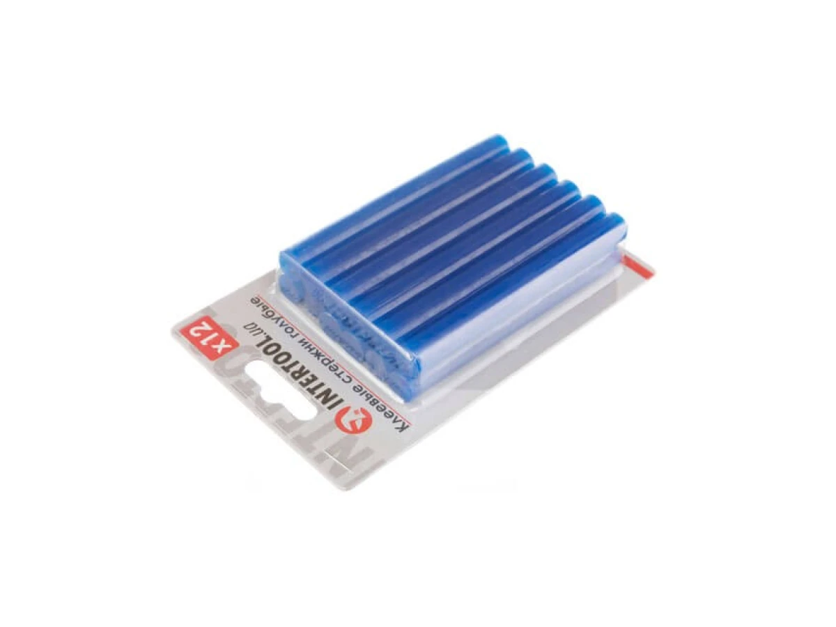 Комплект стрижнів клейових блакитних 11,2 мм * 100 мм, 12 шт. INTERTOOL RT-1052 