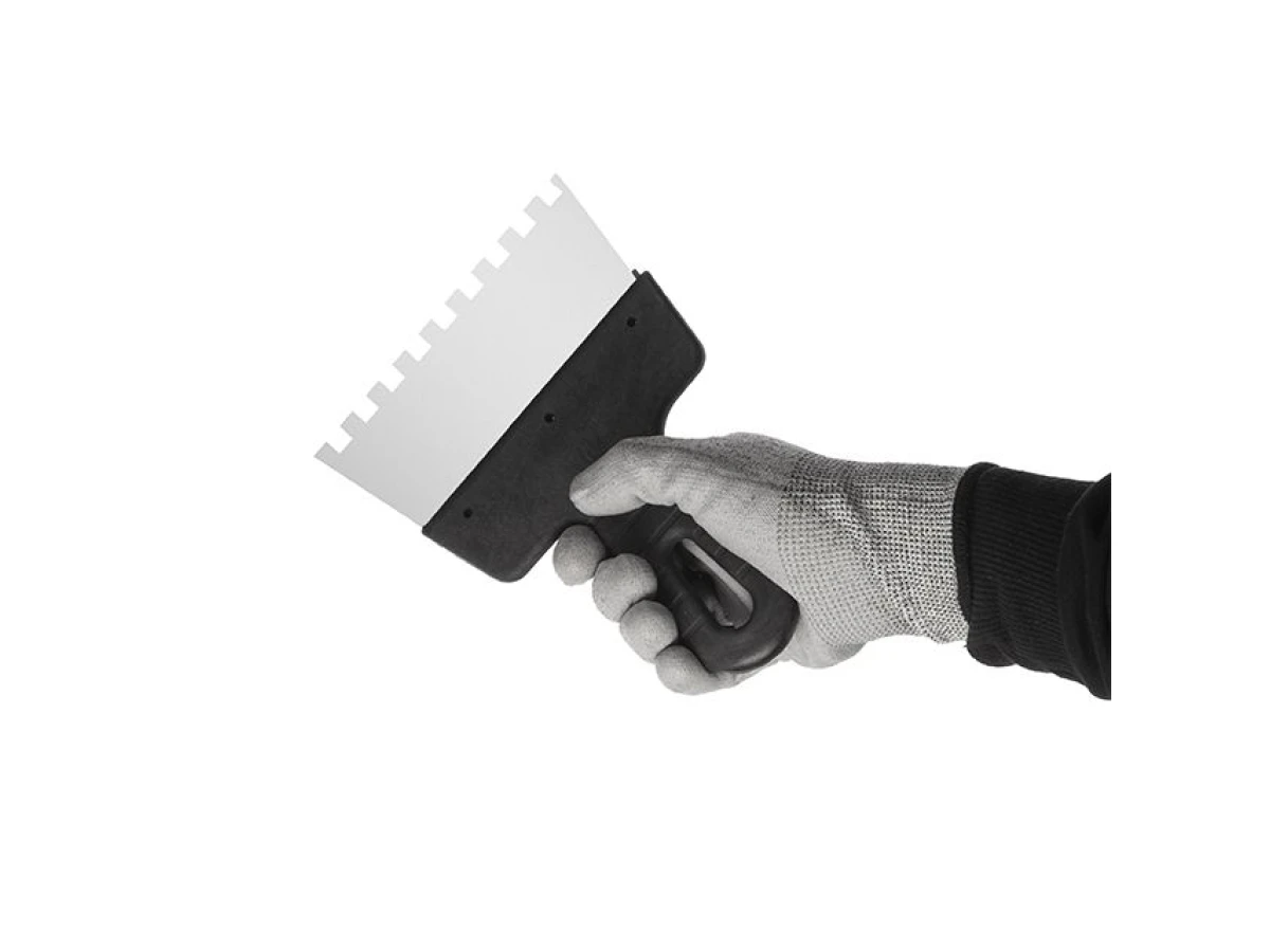 Шпатель из нержавеющей стали 150мм с зубом 8x8мм INTERTOOL KT-2158 