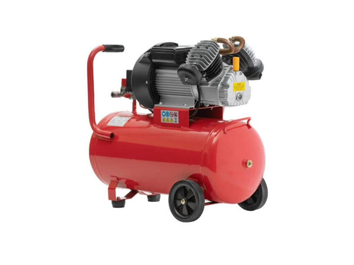 Компресор 50 л, 4 HP, 3 кВт, 220 В, 10 aтм, 420 л/хв, 2 циліндри. INTERTOOL PT-0007 