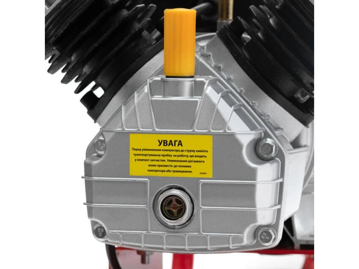 Компресор 50 л, 4 HP, 3 кВт, 220 В, 10 aтм, 420 л/хв, 2 циліндри. INTERTOOL PT-0007 