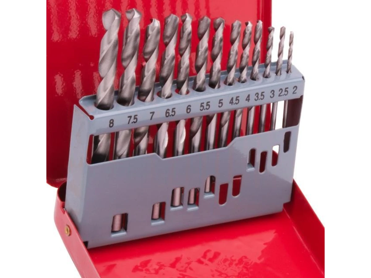 Набір свердел по металу HSS 13шт (2.0-8.0), полірована сталь INTERTOOL SD-0114 