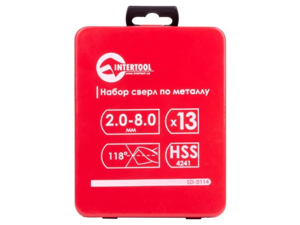 Набір свердел по металу HSS 13шт (2.0-8.0), полірована сталь INTERTOOL SD-0114 