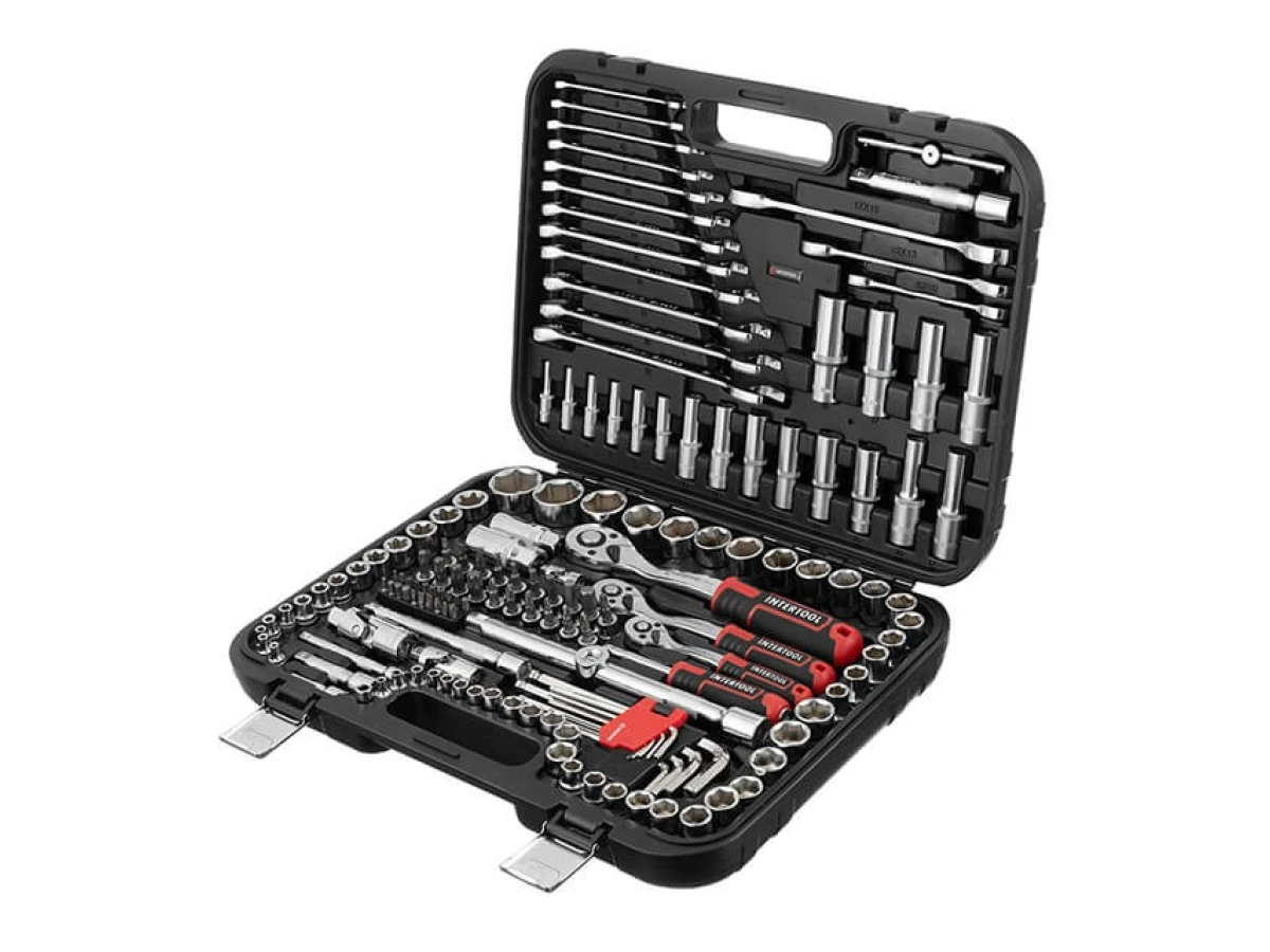 Набір інструментів 1/2" & 3/8" & 1/4", 156 од., Cr-V STORM INTERTOOL ET-8156 