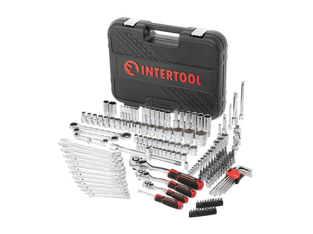 Набір інструментів 1/2" & 3/8" & 1/4", 156 од., Cr-V STORM INTERTOOL ET-8156 