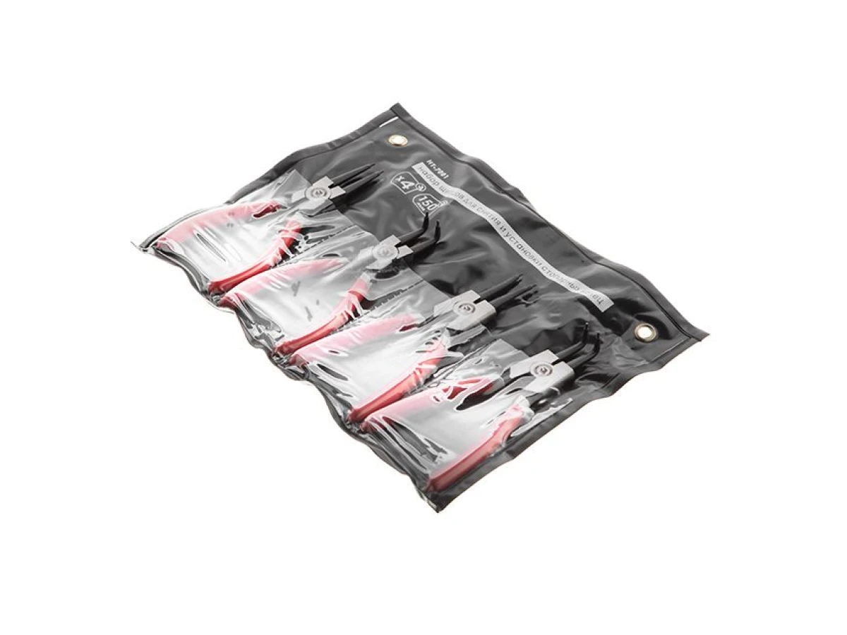 Набiр щипців для зняття і встановлення стопорних кілець 150 мм, 4 шт INTERTOOL HT-7001 