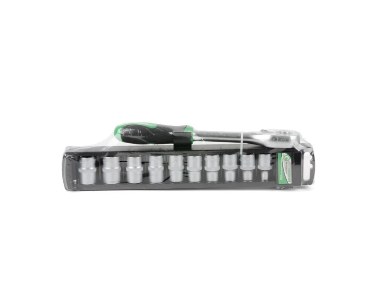Набір головок 10 од. з рукояткою з храповим механізмом 1/2" INTERTOOL ET-6013 