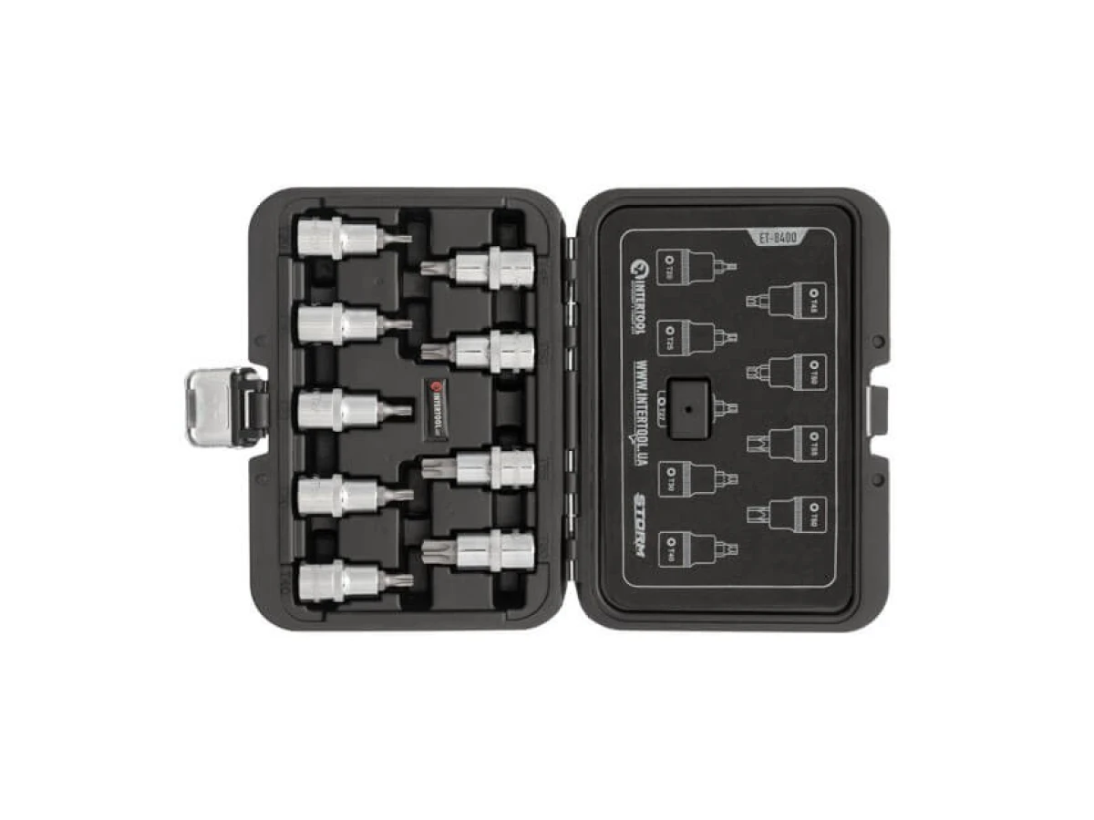 Набір біт TORX 1/2" T20-T60, 55 мм, S2, STORM INTERTOOL ET-8400 