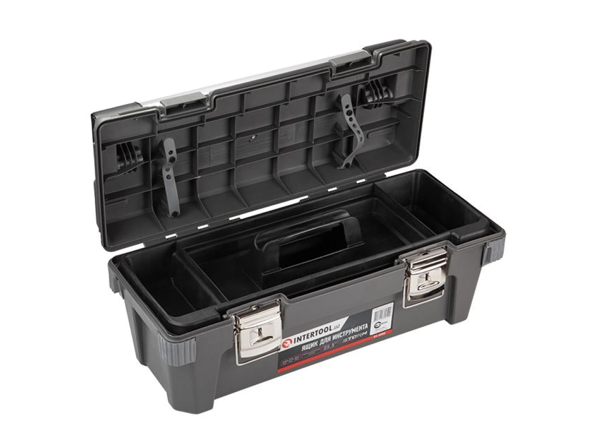 Ящик для інструментів з металевими замками 25.5" 650*275*265 мм INTERTOOL BX-6025 
