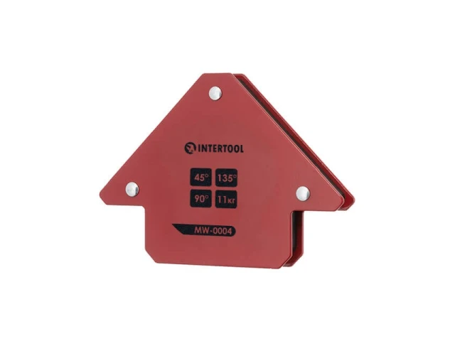 Держатель магнитный для сварки стрела, 45°, 90°,135°, 11 кг, 70*80*14 мм INTERTOOL MW-0004 