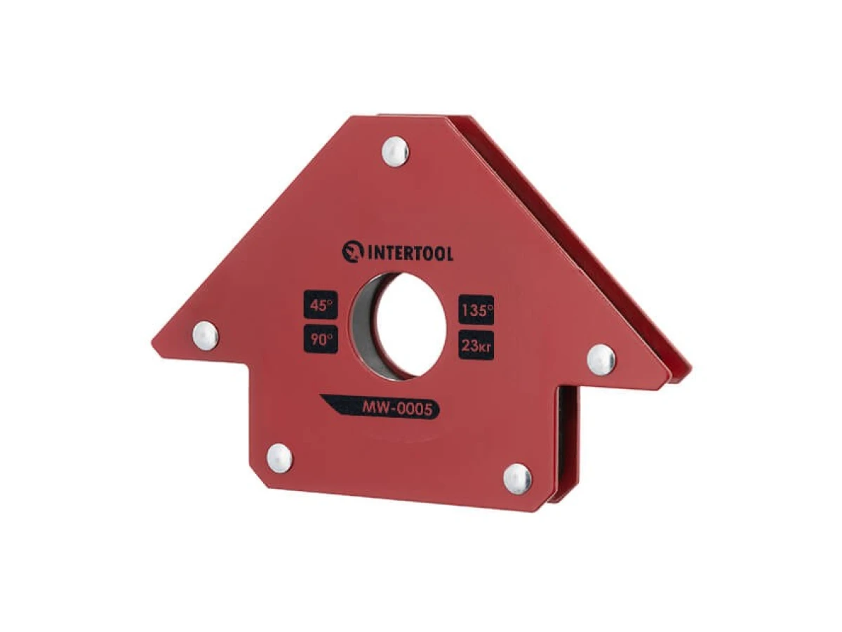 Тримач магнітний для зварювання стріла, 45°, 90°, 135°, 23 кг, 90*100*17 мм INTERTOOL MW-0005 