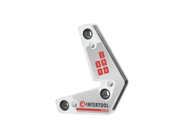 Угольник магнитный для сварки, 15°, 60°, 90°, 120°, 11 кг, 75*85 мм INTERTOOL MW-0007 
