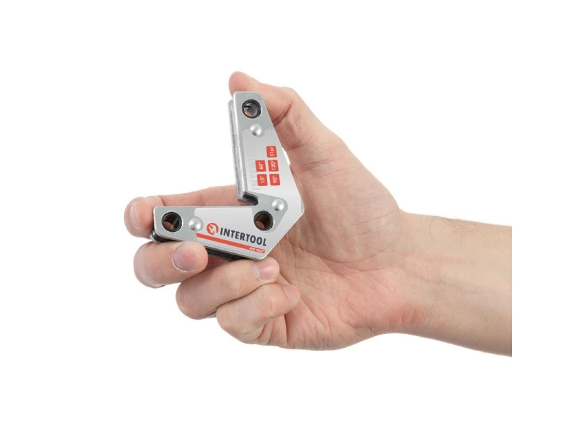 Угольник магнитный для сварки, 15°, 60°, 90°, 120°, 11 кг, 75*85 мм INTERTOOL MW-0007 