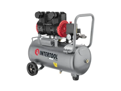 Компресор 24 л, 1.5 кВт, 220 В, 8 aтм, 250 л/хв, 2800 об/хв, безмасляний, 2 циліндра INTERTOOL PT-0033