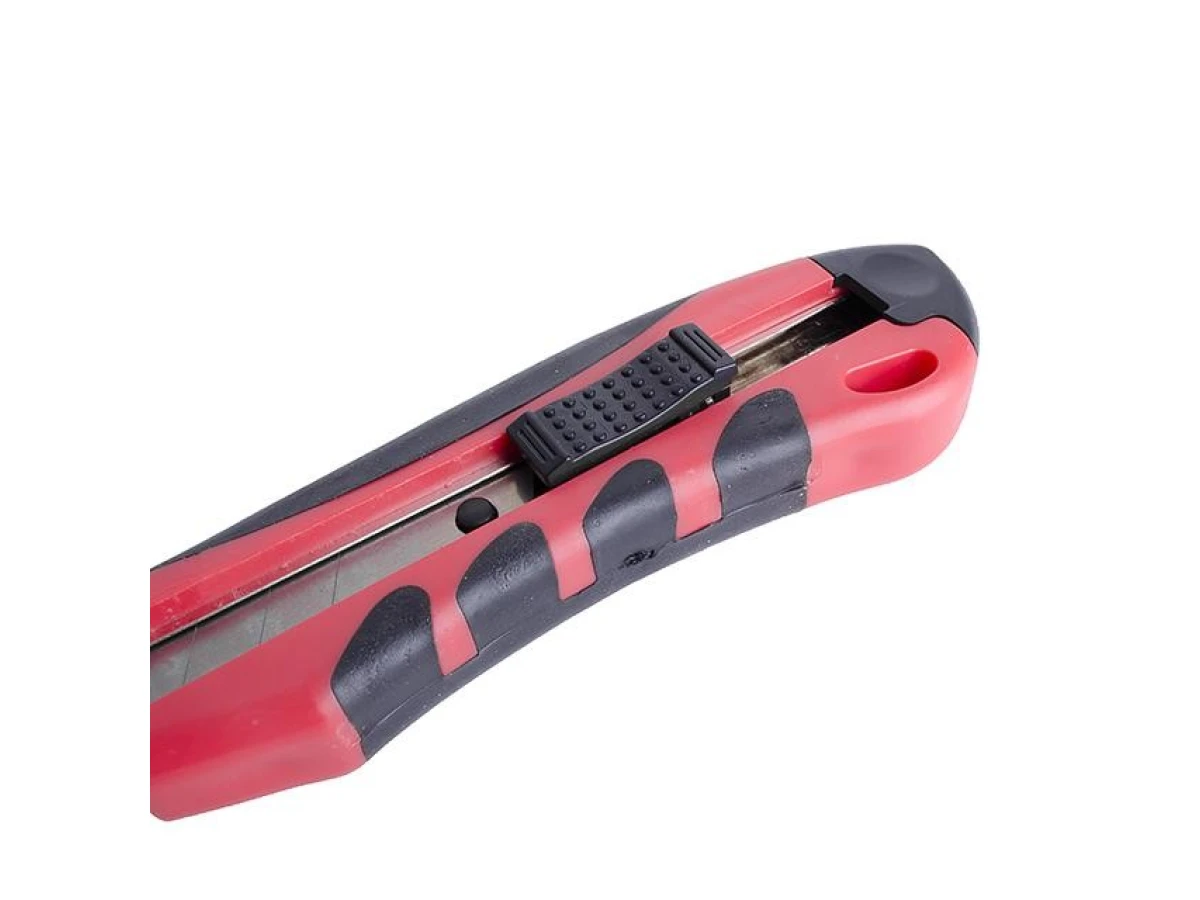 Ніж з відламним лезом 18 мм, металева напрямна, протиковзний корпус, подрібнювач INTERTOOL HT-0506 