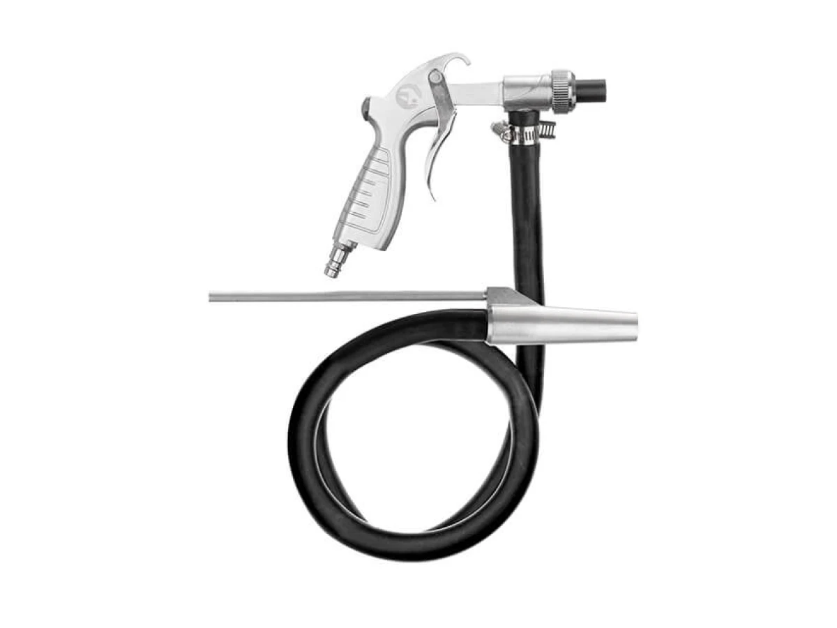 Пістолет піскоструминний із шлангом, 1 металева 6 мм та 4 керамічних форсунки 4,5 мм, 5,0 мм, 6,0 мм, 7,0 мм INTERTOOL PT-0708 