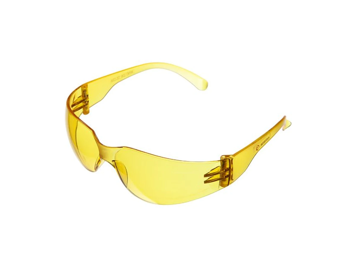 Очки защитные желтые, материал линз поликарбонат, материал дужек поликарбонат, защита от удара INTERTOOL SP-0084 