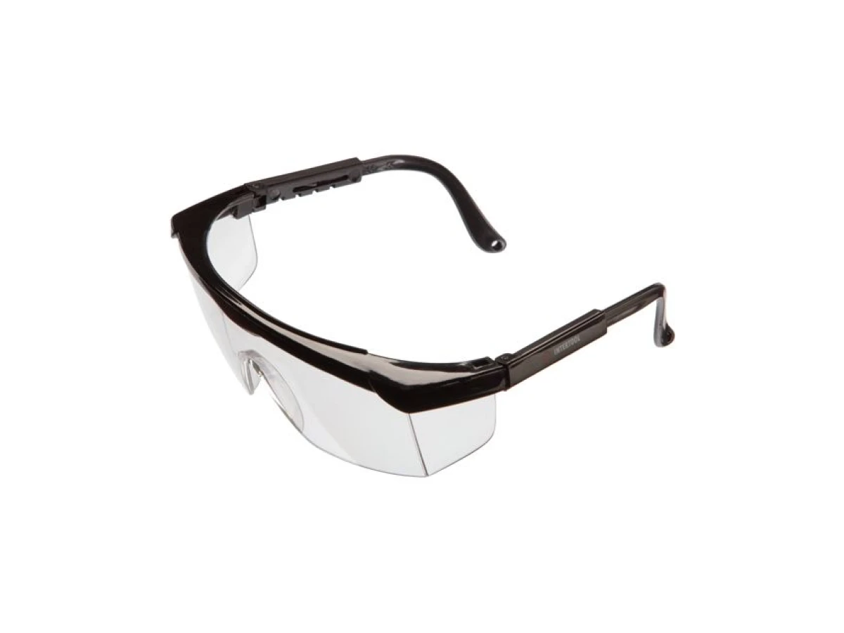 Очки защитные прозрачные, материал линз поликарбонат, регулируемые нейлоновые заушники, защита от удара, оптический класс 1 INTERTOOL SP-0080 