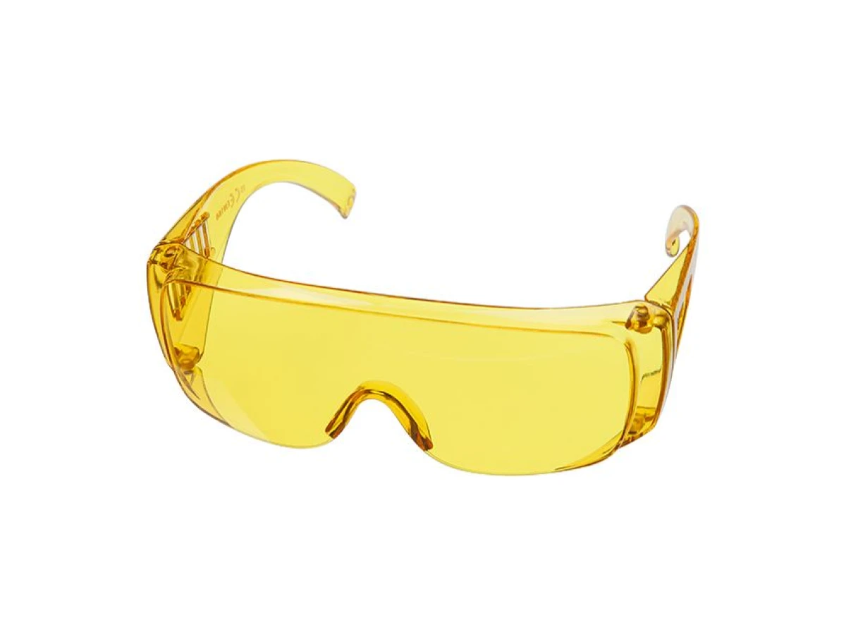 Очки защитные желтые, материал линз поликарбонат, материал дужек поликарбонат,защита от удара,оптический класс 1 INTERTOOL SP-0082 
