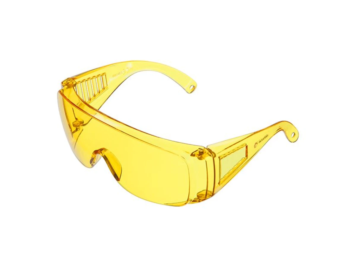 Очки защитные желтые, материал линз поликарбонат, материал дужек поликарбонат,защита от удара,оптический класс 1 INTERTOOL SP-0082 