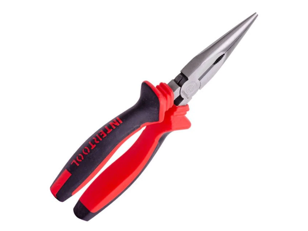 Довгогубці прямі 160 мм, 40CrV, фосфатовані, поліровані INTERTOOL NT-0136 