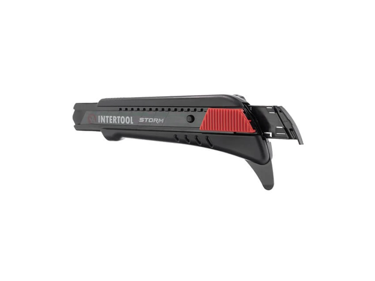 Нож сегментный для линолеума 18 мм, металлическая направляющая, STORM INTERTOOL HT-0538 