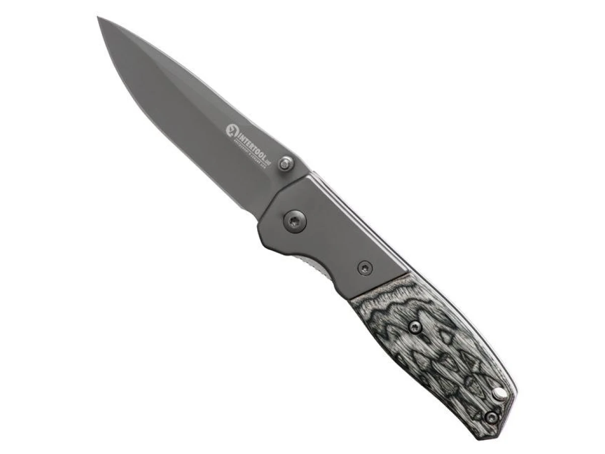 Ніж складаний 165 мм, ручка з дерев'яними вставками INTERTOOL HT-0590 