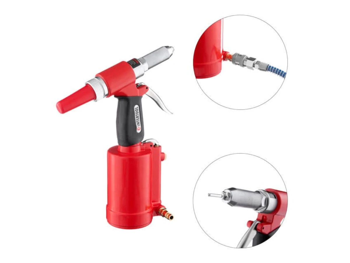 Пістолет заклепувальний пневматичний у кейсі з аксесуарами INTERTOOL PT-1304 