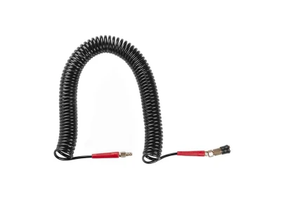 Шланг BLACK M-Flex 5.5*8 мм, 15 м спіральний поліуретановий з поворотним шарніром, латунними швидкороз'ємними з'єднаннями STORM INTERTOOL PT-1791