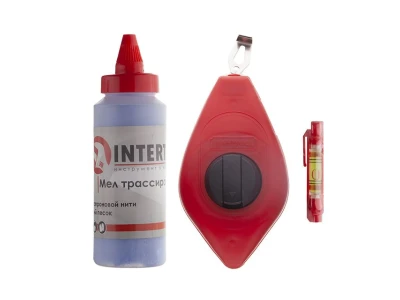 Комплект: шнур розмічальний, коректор 115 г, шнуровий рівень, 3 в 1 INTERTOOL MT-2505