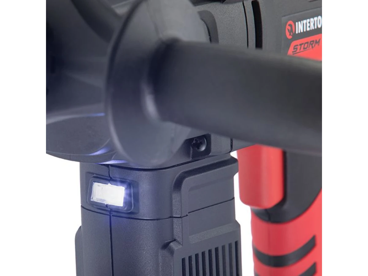 Перфоратор аккумуляторный с бесщеточным двигателем 20 В, 2 Дж, 0-1250 об/мин, 0-4800 уд/мин, SDS plus, без ЗУ и АКБ, кейс INTERTOOL WT-9370 