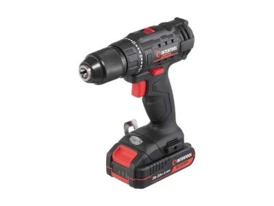 Дриль-шурупокрут акумуляторний 20 В, 35 Nm, 0-450/0-1500 об/хв., 2-13 мм, Li-Ion, 2.0 Аг, ЗП 2 А, кейс INTERTOOL WT-0350